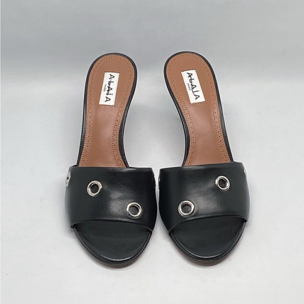 Alaia Oeillets Grommet Leather Mules size 36.5 - Picture 5 of 16